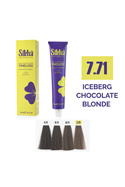 SIKHA Vopsea de păr profesională permanentă Timeless Iceberg Blond Ciocolată 7.71, 100 ml