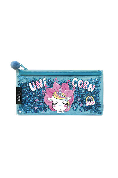 Strigo Μολυβοθήκη Unicorn με αιωρούμενα αστέρια, μπλε SSC082