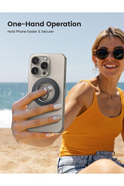 Lamicall Magnetic Finger Phone Ring Holder for MagSafe - Misty Black