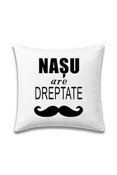 OEM Pernă personalizată pentru Naș cu mesajul: „Nașul are dreptate”, model ne...