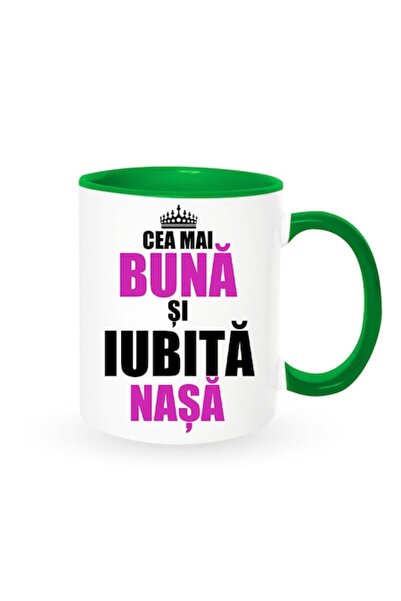 OEM Cană personalizată pentru Nașă cu mesajul: „Cea mai bună și mai iubită Na...