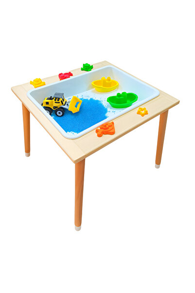 Masal Oyuncak Ahşap Kum ve Su Masası / Duyu Masası – Montessori Oyun Masası