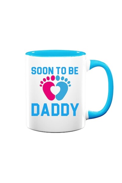 OEM Cană personalizată pentru viitorul tată, albă cu interior albastru, 330ml