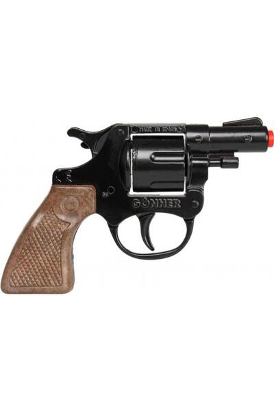 Gonher Jucarie Revolver politie, culoare negru, 12 capse
