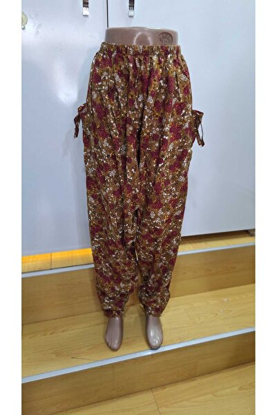 NUR TEKSTİL kadın desenli dar kesim pamuklu viskon beli lastikli tunceli elaz...