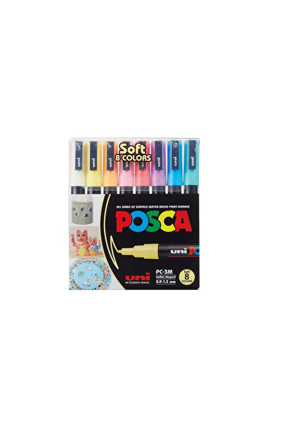 POSCA Μαρκαδόρος 8 χρωμάτων PC-3M σετ παστέλ