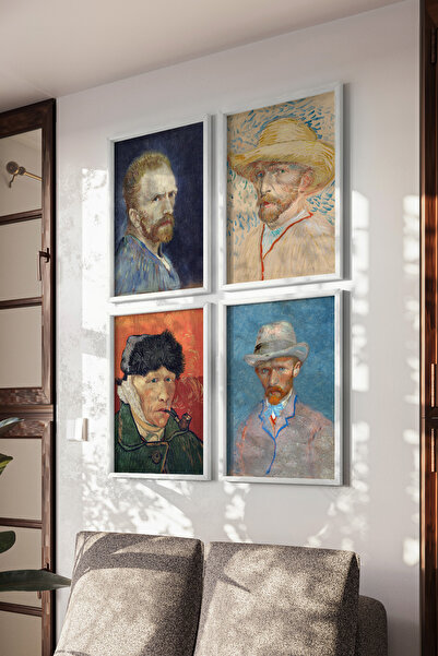 Basquiart Set de 4 postere cu ramă albă Van Gogh, Setul de picturi nr:47