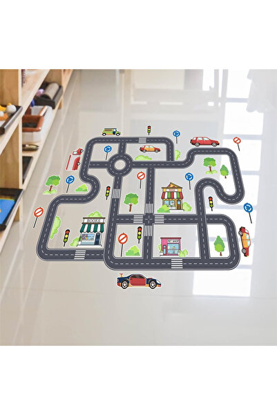 MaffStuff Sticker autoadeziv decorativ camera copii oras 90x60 cm