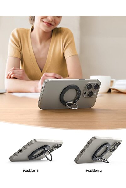 Lamicall Magnetic Finger Phone Ring Holder for MagSafe - Misty Black