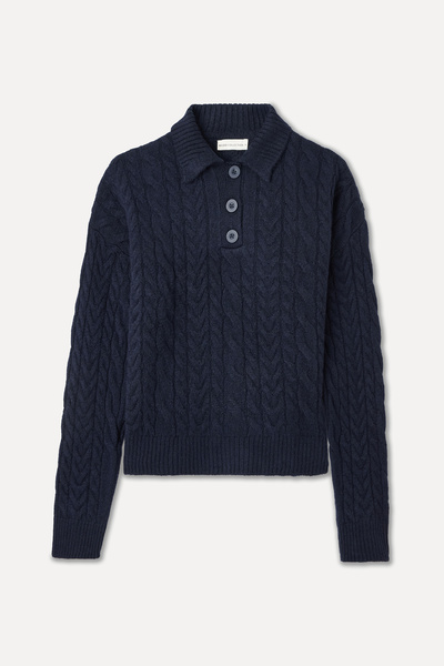 Mudo Polo Collar Hair Braided Sweater