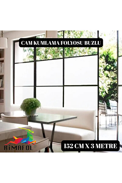 RİMAFOL Glass Sandblasting Foil Frosted Glass Film Office -Home-Kitchen Window-Glass Balcony Shower Cabin 152Cmx3M
