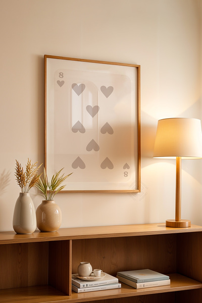 Basquiart Poster cu ramă din lemn din seria Lucky You, decor de perete pictat...