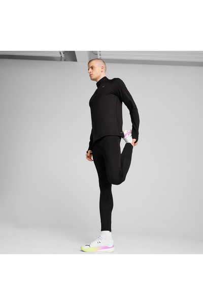 Puma Run Veloty Cldspn 1-4 Zip Men's Black Running T-Shirt