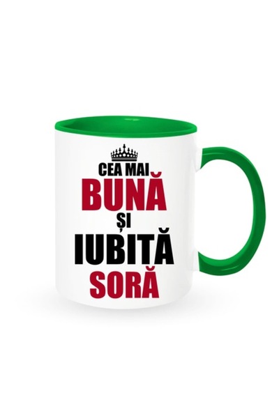 OEM Cană personalizată pentru soră cu mesajul: „Cea mai bună și mai iubită so...