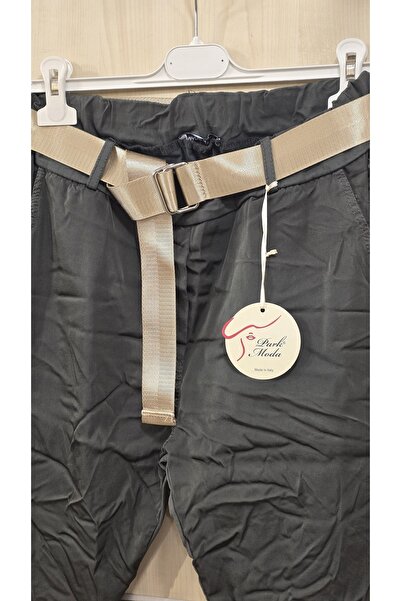 Park Moda Color Gradient Pants with Belt Plain Pattern