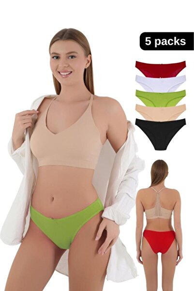 CENNETOĞLU 5 bucăți chiloți colorați din Lycra, flexibili, moi, pentru femei