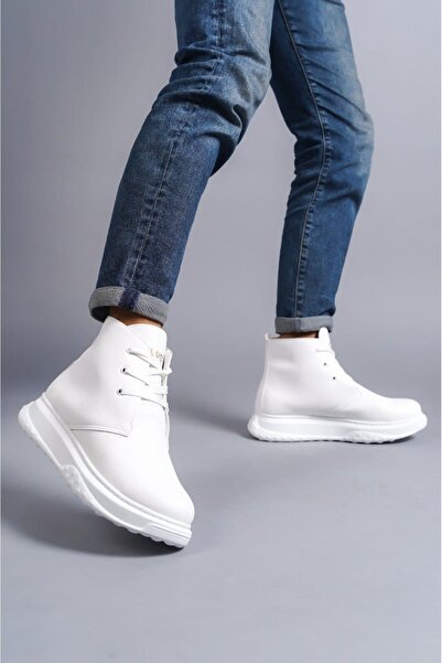 EBRUS TREND Et204 Franca Lace-Up Leather Men's Sports Boots Bt - White