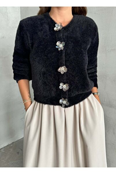 Butik Floral Detailed Plush Vest