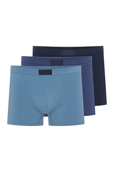 ESOTIQ HOMME Classic Men's Boxer Shorts 3-Pack Underwear Slim Fit Cotton & Elastane Shades of Blue | Aspen