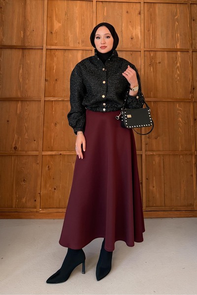 Rimel Moda Brokar Ceket Siyah