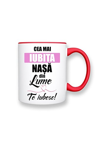 OEM Cană personalizată pentru Nașă cu mesajul: „Cea mai iubită Nașă din lume,...