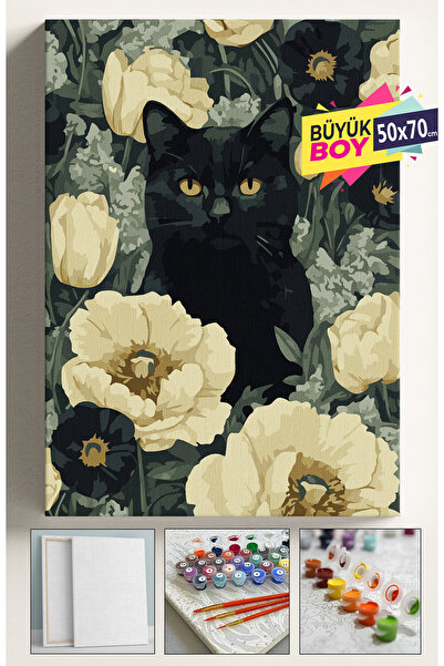 Corvo Sayılarla Boyama Seti Numaralı Tuval Fırça Boya Dahil Kasnaklı Set 50x7...