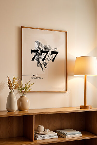 Basquiart Poster cu ramă din lemn din seria Lucky You, decor de perete nr:108