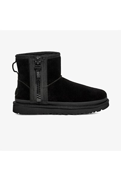 UGG Mini Fermuarlı Logo Çocuk Botu – Siyah