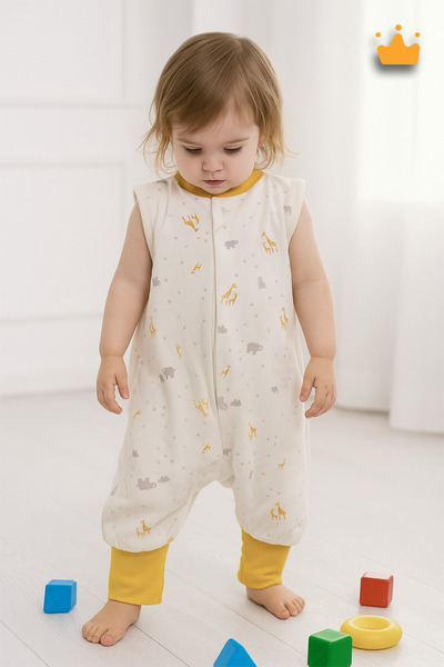 Babyhola 0-3 Years Old 1 Tog 100% Cotton Double Layer Combed Cotton Removable Sleeves Girls Boys Children's Sleeping Bag 11909