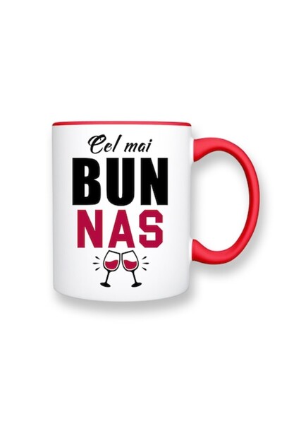 OEM Personalized mug for Dad with message: 'Best Dad', Cup model, Betaprint, white with red interior, 33