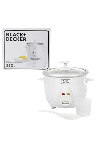 BLACK + Decker RC650-B5 Automatic Rice Cooker 0.6Ltr With Removable Nonstick Bowl- White