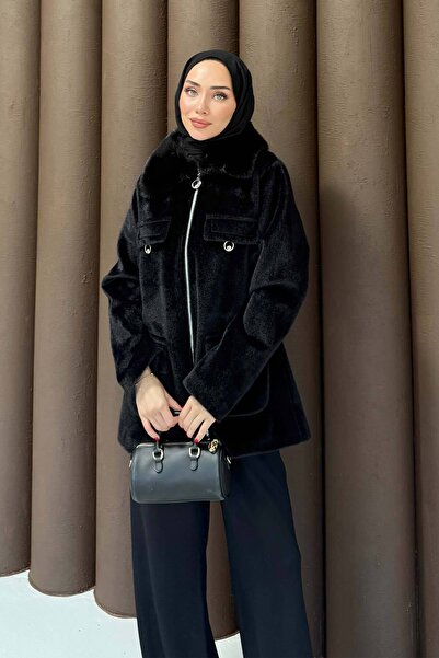 Melike Tatar Γούνινο κοντό παλτό 32-2501