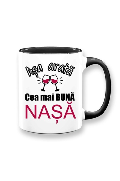 OEM Cană personalizată pentru nașă cu mesajul: „Așa arată cea mai bună nașă”,...