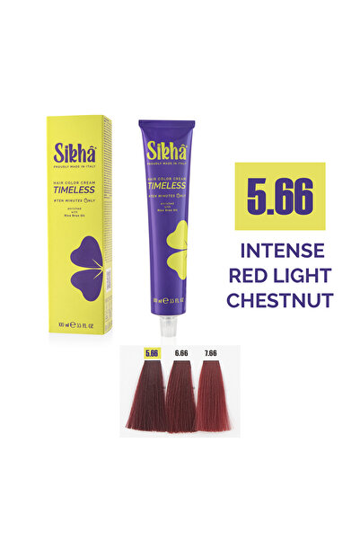 SIKHA Permanent Professional Hair Dye Timeless Light Chestnut Intense Red 5.66, 100 ml