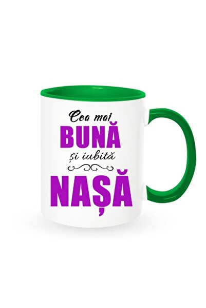 OEM Cană personalizată pentru nașă cu mesajul: „Cea mai bună și iubită nașă”,...