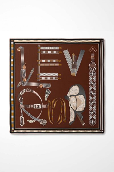 Levidor Burgundy-Black Twill Silk Scarf Lunera Collection