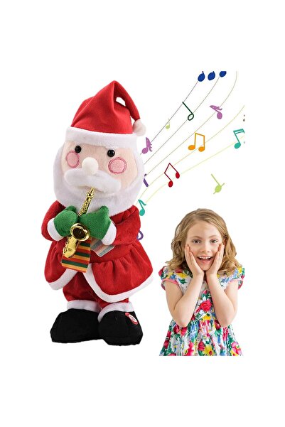 dalip Flippy Animated Santa Claus Decoration — Sings & Dances with Saxophone, 25 cm, Red