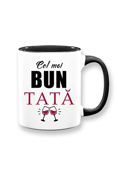 OEM Custom Cup for Dad with Message: 'The Best Dad', Glass Model, Betaprint, White with Black Interior,