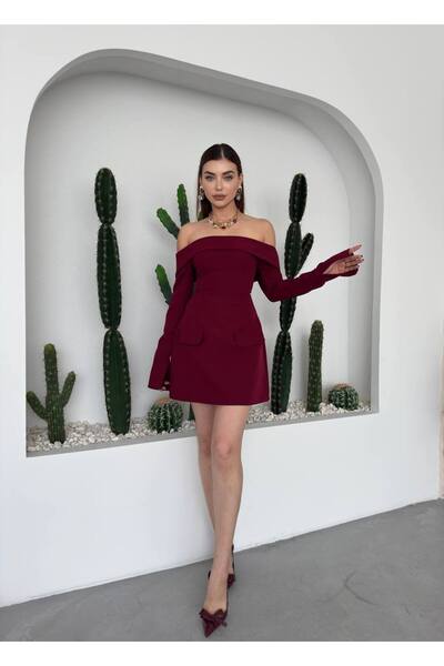 EtikaOnline Straplez Cep Detay Devru Kadın Mini Elbise