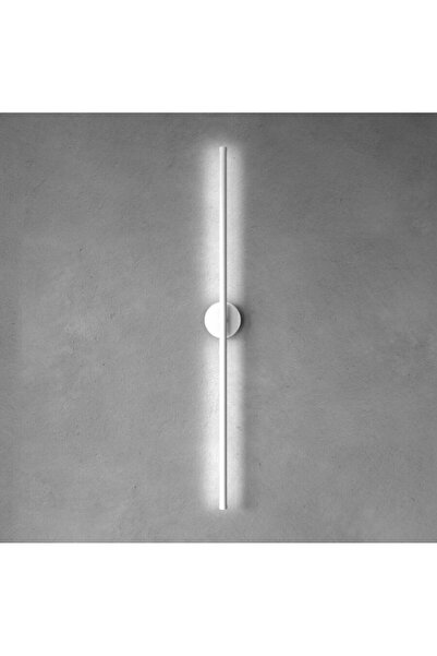 Betül Home Design 70 Cm Pilli Aç-Kapa Düğmeli Beyaz Led Duvar Aplik Modern Beyaz Kasa Pil Dahildir