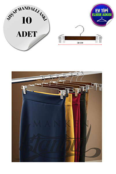 Manken İstanbul 10 komada drvenih vešalica za pantalone, vešalica za suknje, ...