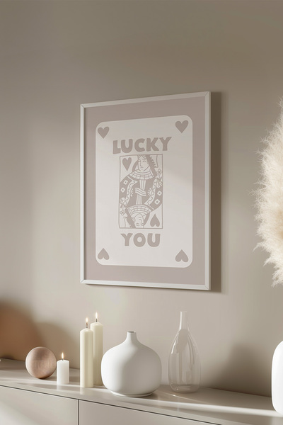 Basquiart Αφίσα με λευκό πλαίσιο της σειράς Lucky You, Διακοσμητικός πίνακας ...