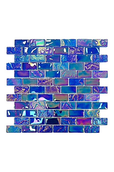MozaiKristaL Tüm yüzeyler için 23x48mm. Blue Mix, 30x30 Fileli Kristal Cam Mo...