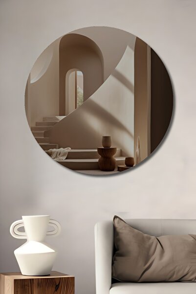 Teona Ahşap Trepied rotund decorativ din lemn pentru scări minimaliste