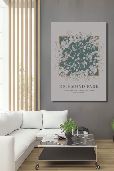 Teona Ahşap Richmond Park Flowers Decorativ din lemn MDF Pictură murală pentru casă/lugar de muncă Pictură murală dreptunghiulară pentru casă/lugar de muncă