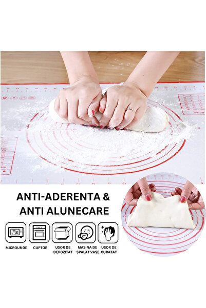 Bukate Folie de framantat din Silicon, Bukate, Pentru intinderea aluatului, 60x40 cm, Alb