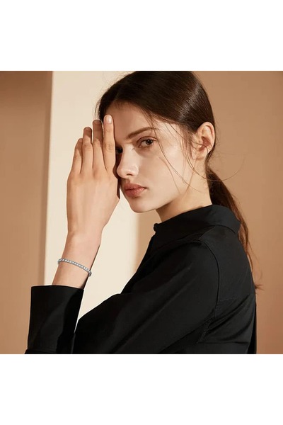 UNA VIDA - Bratara Tenis, Argint 926, Pietre Zirconia, 18 cm