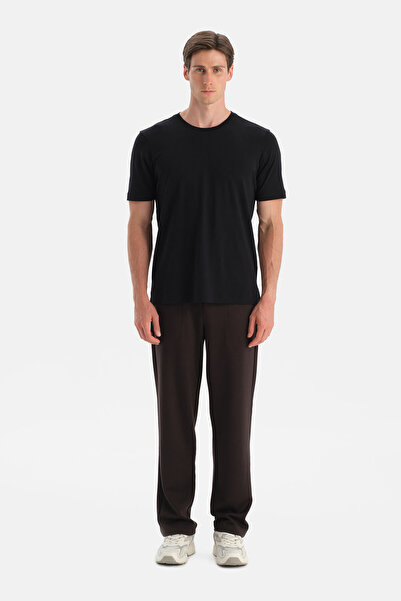 Eros Καφέ ανδρικό παντελόνι Modal