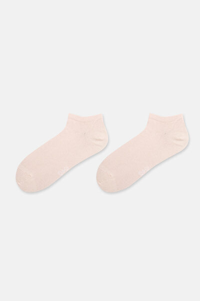 Eros White-Salmon Women's 2-Piece Bamboo Basic Booties Socks