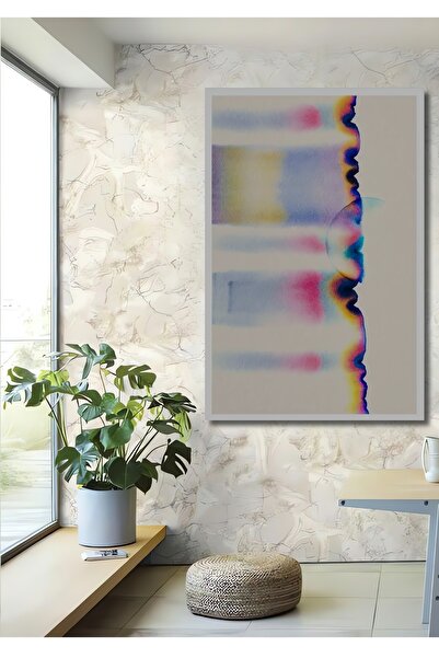 Teona Ahşap Tablou decorativ din lemn dreptunghiular ondulații colorate